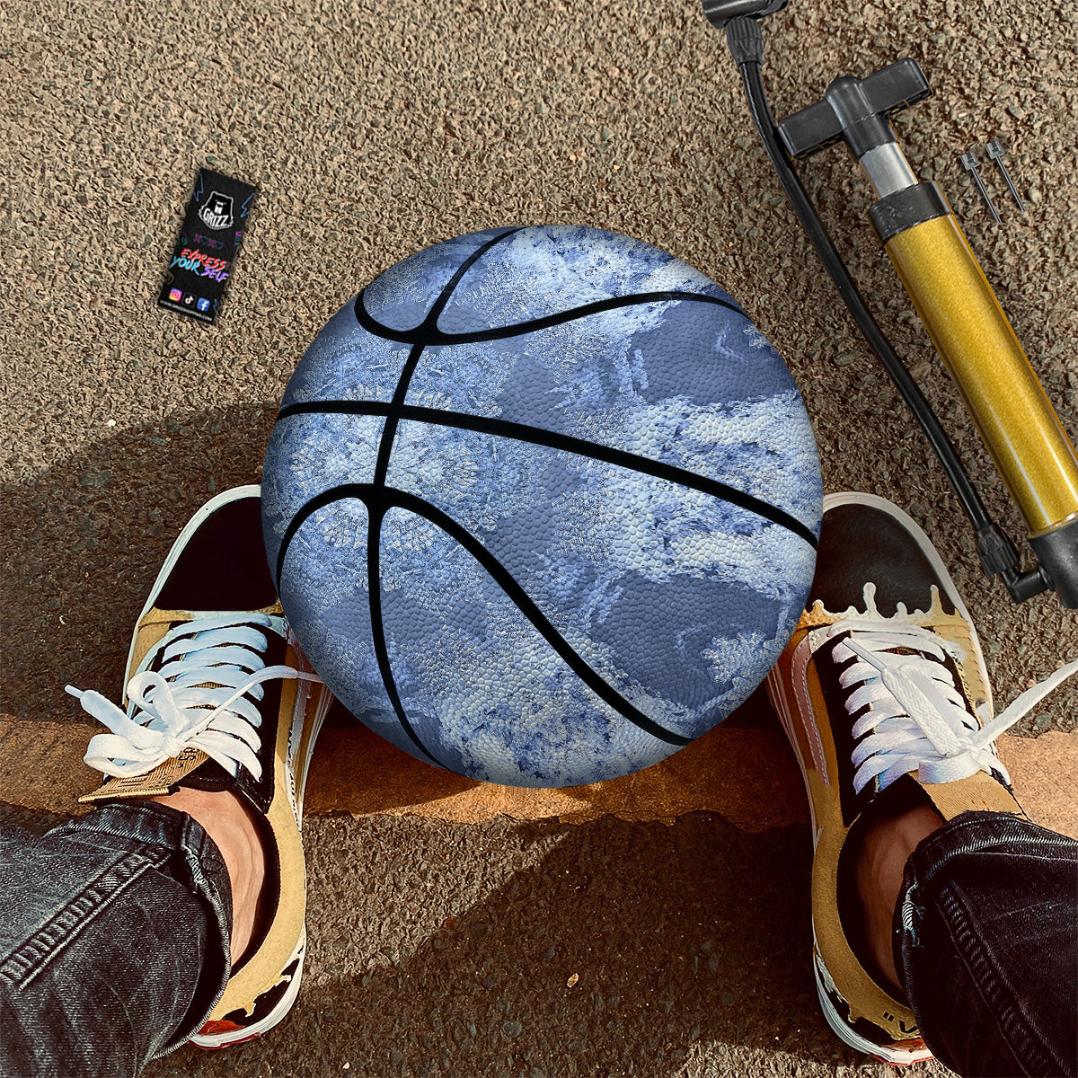 Kaleidoscope Blue Snowflake Print Basketball
