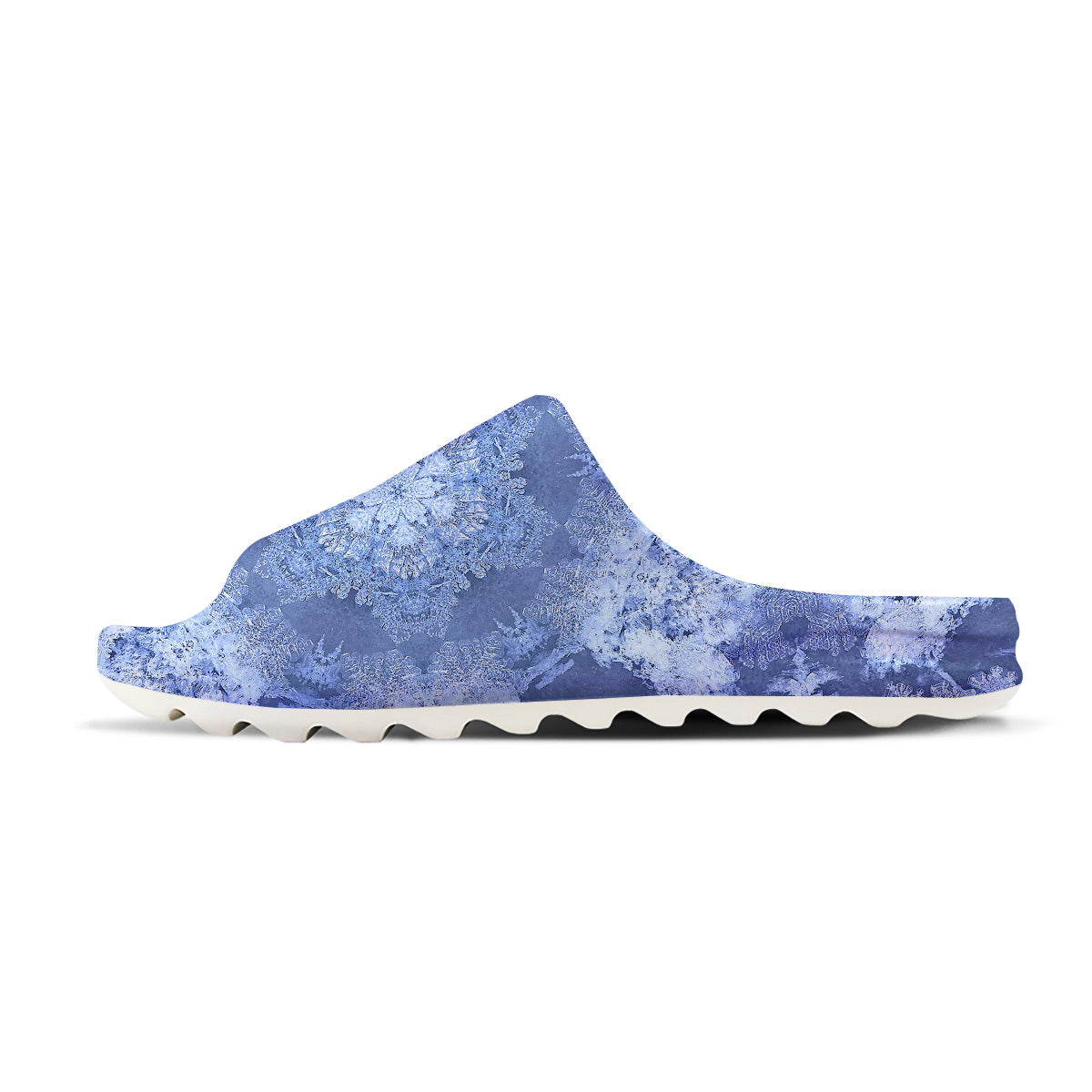 Kaleidoscope Blue Snowflake Print Sandals-grizzshop