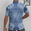 Kaleidoscope Blue Snowflake Print Untucked Shirts-grizzshop