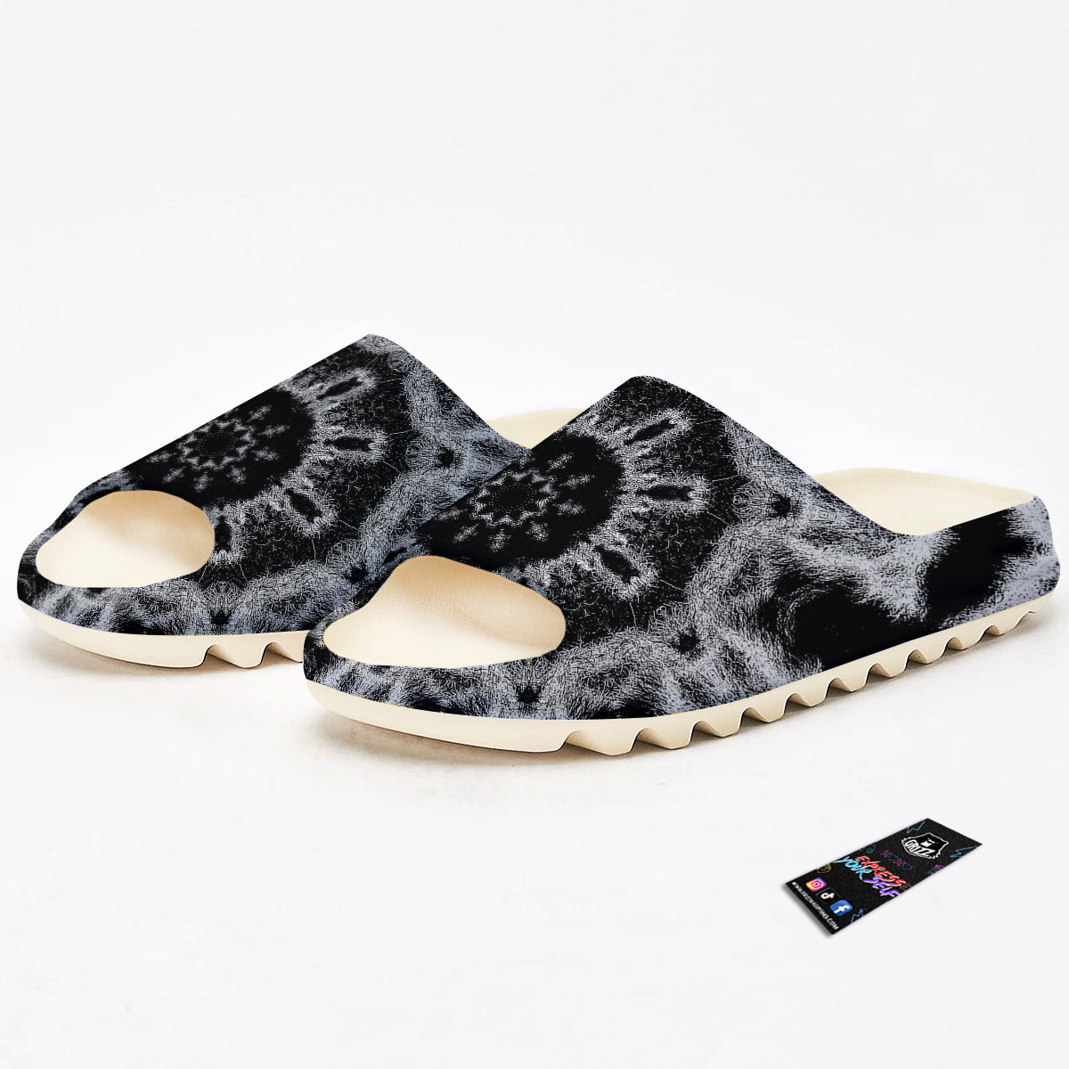 Kaleidoscope Cloud Dark Print Sandals-grizzshop