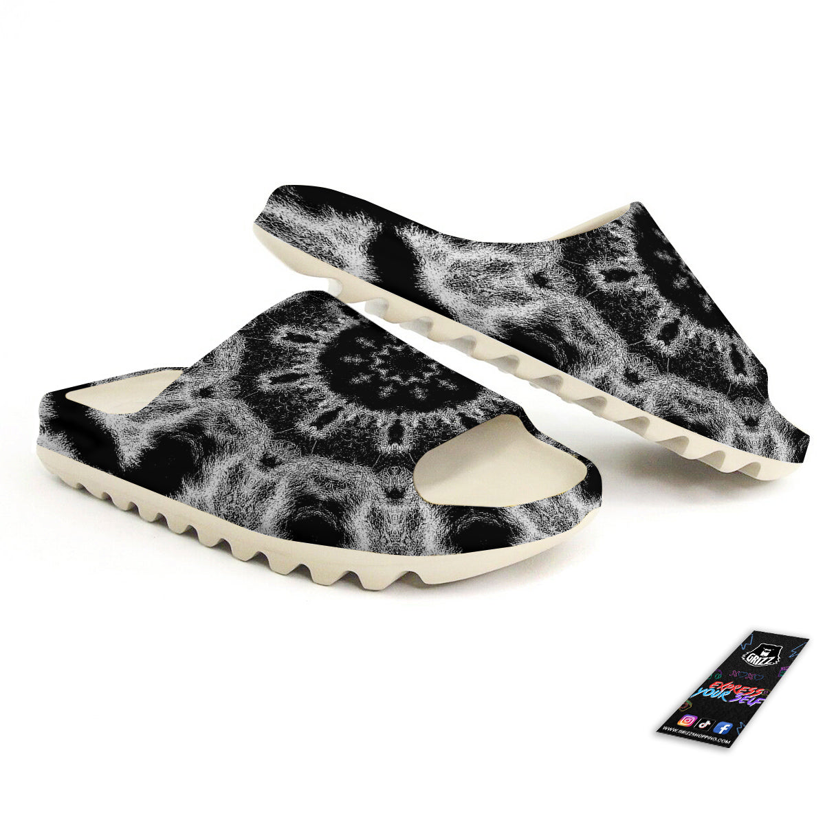 Kaleidoscope Cloud Dark Print Sandals-grizzshop
