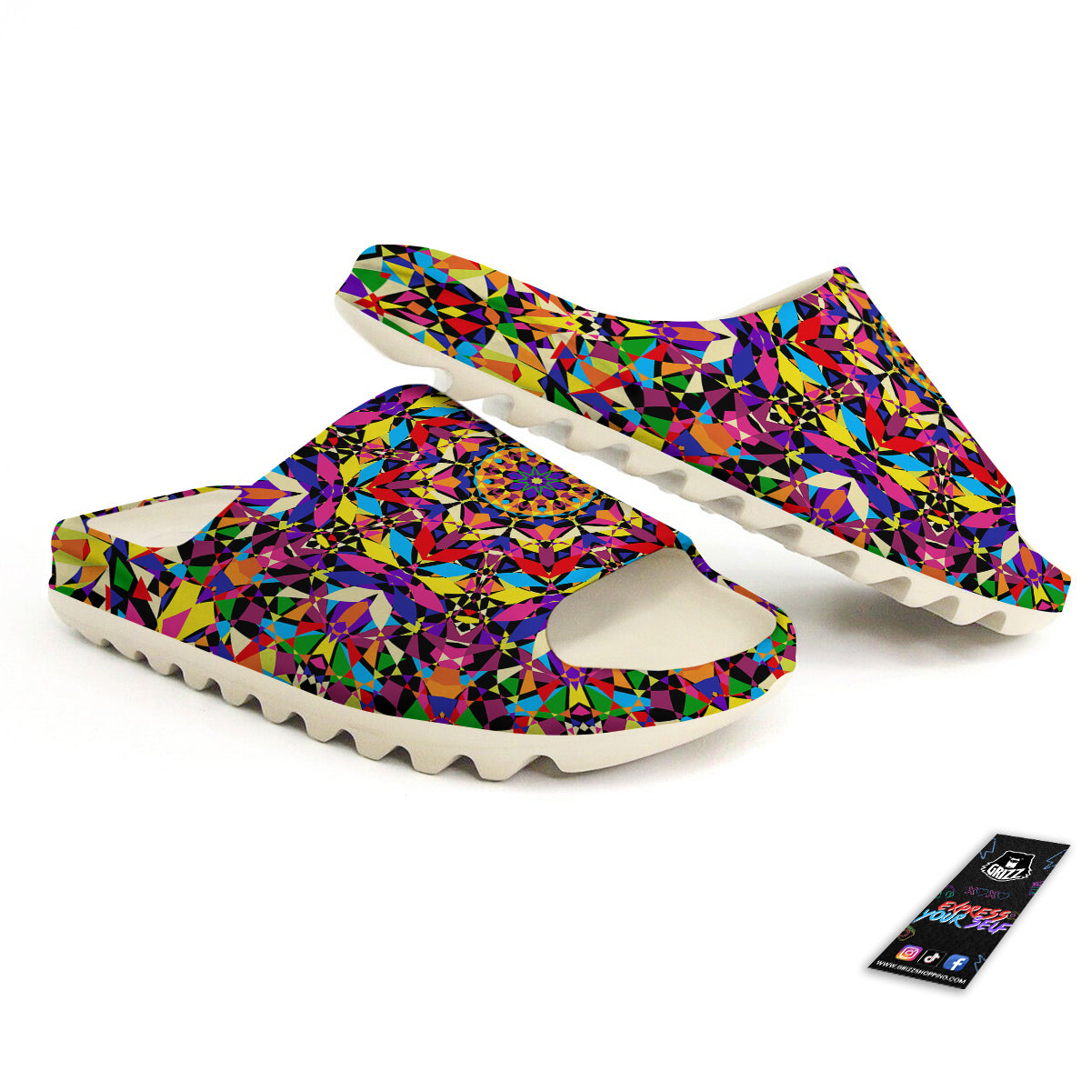 Kaleidoscope Colorful Print Sandals-grizzshop
