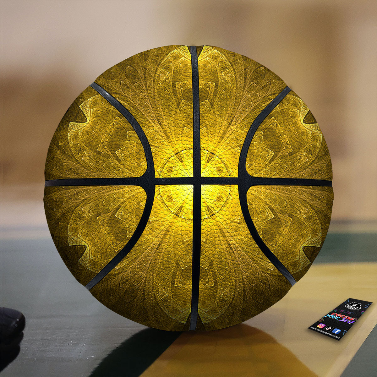 Madras Blue And Orange Print Pattern Basketball