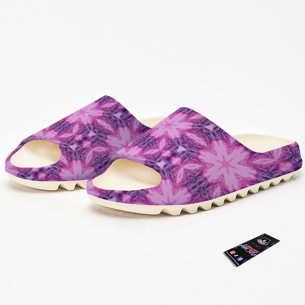Kaleidoscope Pink Print Pattern Sandals-grizzshop