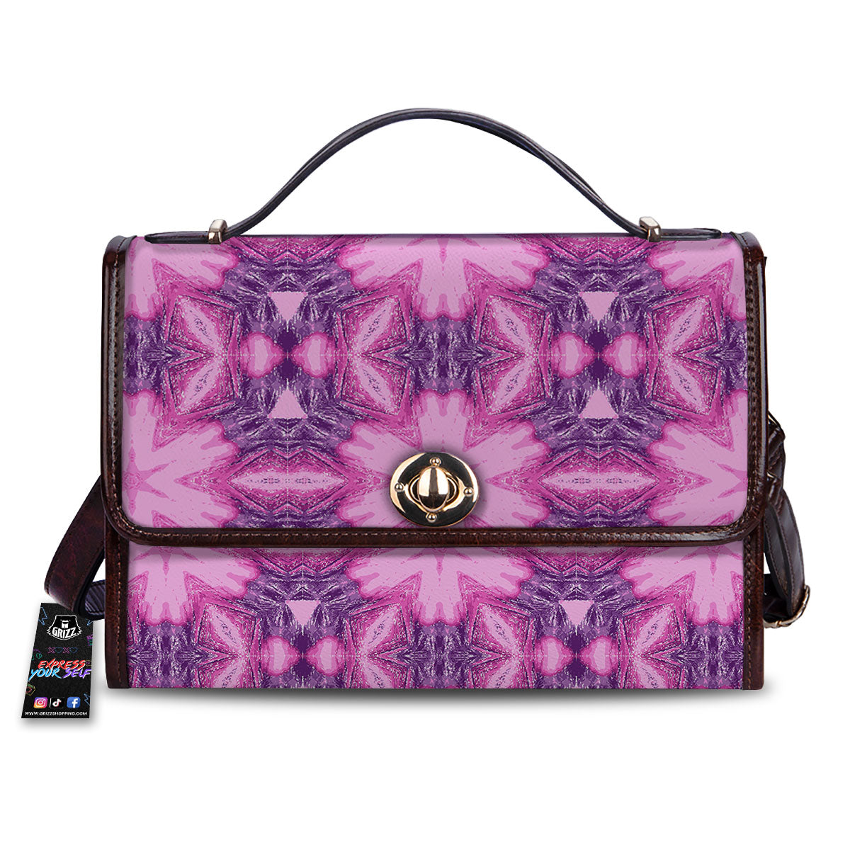 Kaleidoscope Pink Print Pattern Women's Satchel Bag