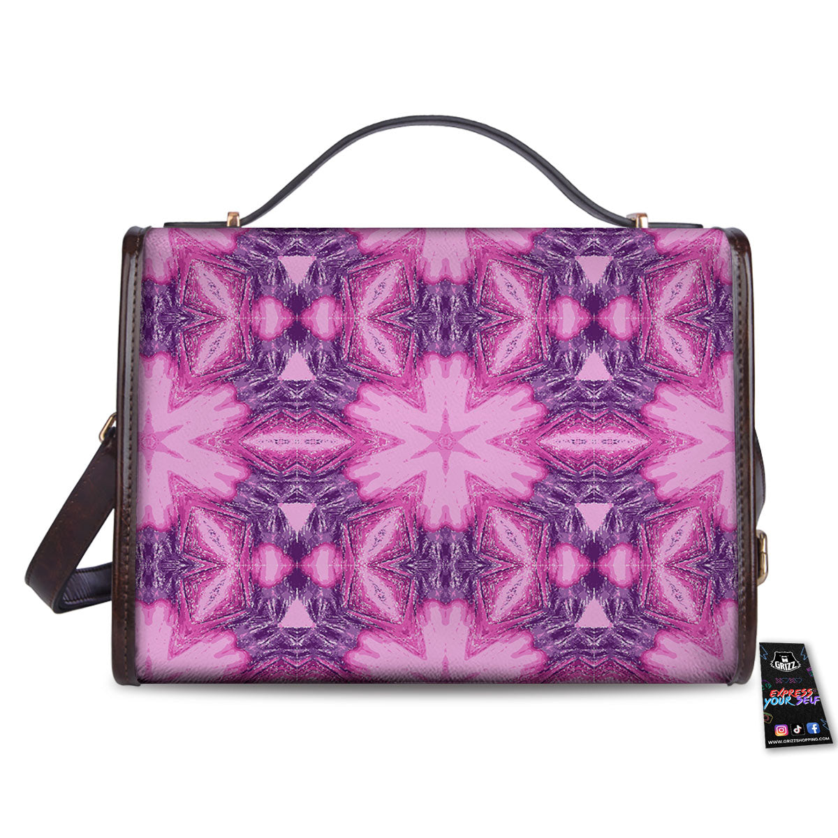 Kaleidoscope Pink Print Pattern Women's Satchel Bag