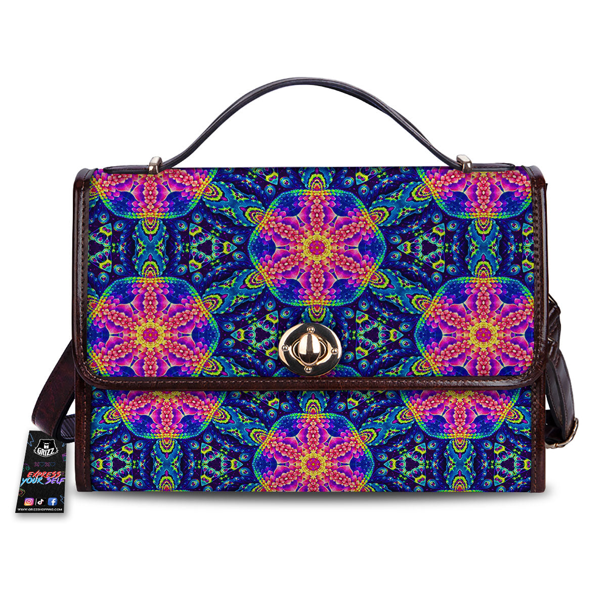 Kaleidoscope Psychedelic Print Pattern Women's Satchel Bag