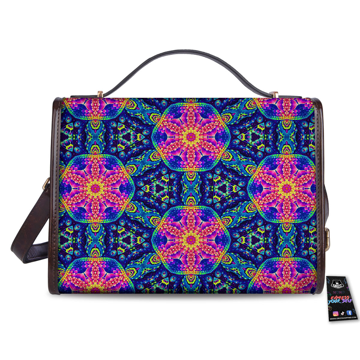 Kaleidoscope Psychedelic Print Pattern Women's Satchel Bag