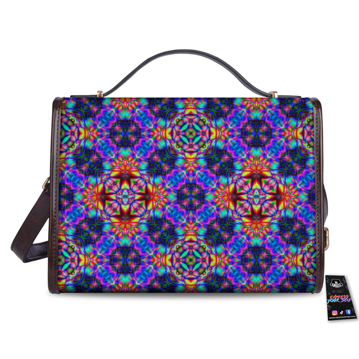 Kaleidoscope Rainbow Print Pattern Women's Satchel Bag