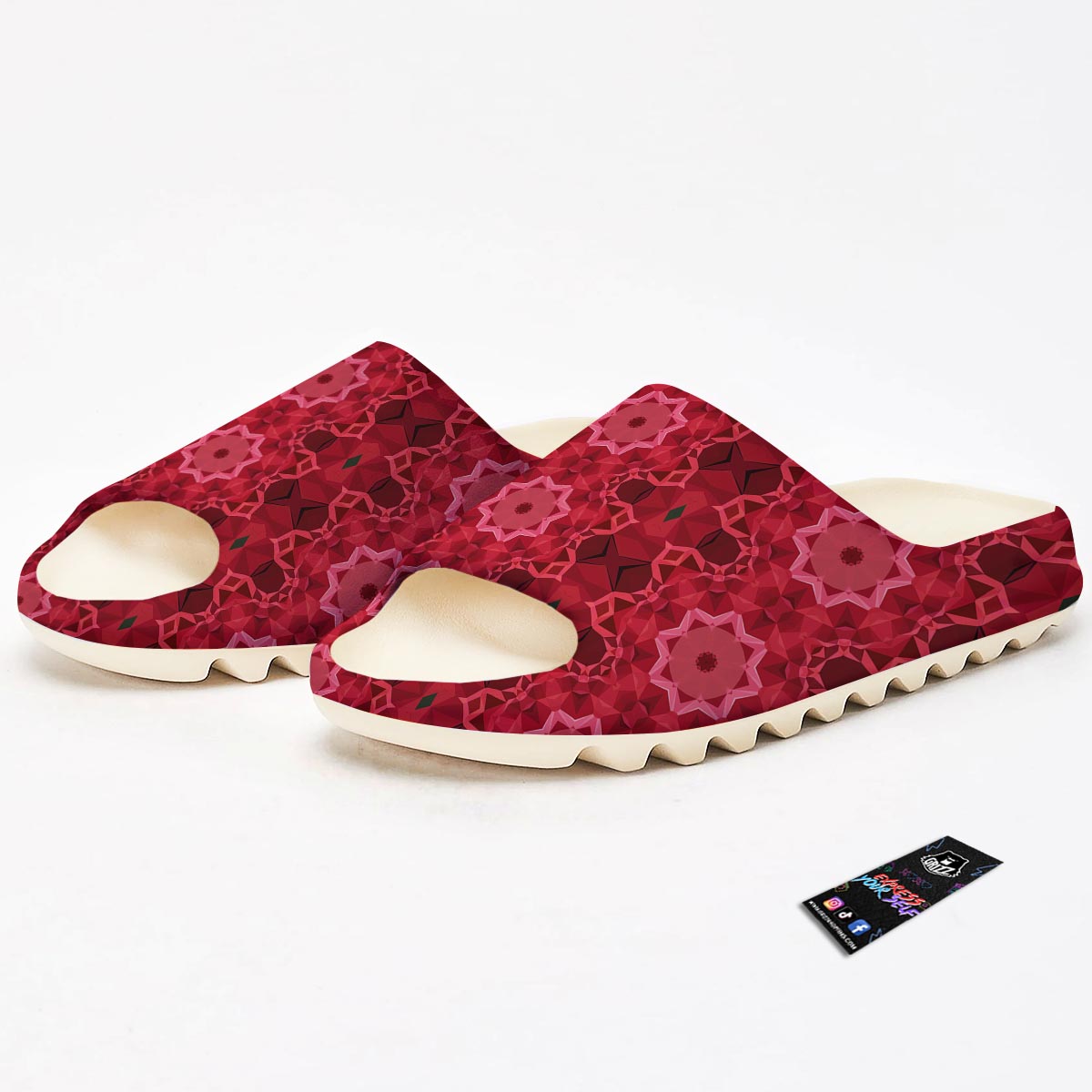 Kaleidoscope Red Print Pattern Sandals-grizzshop