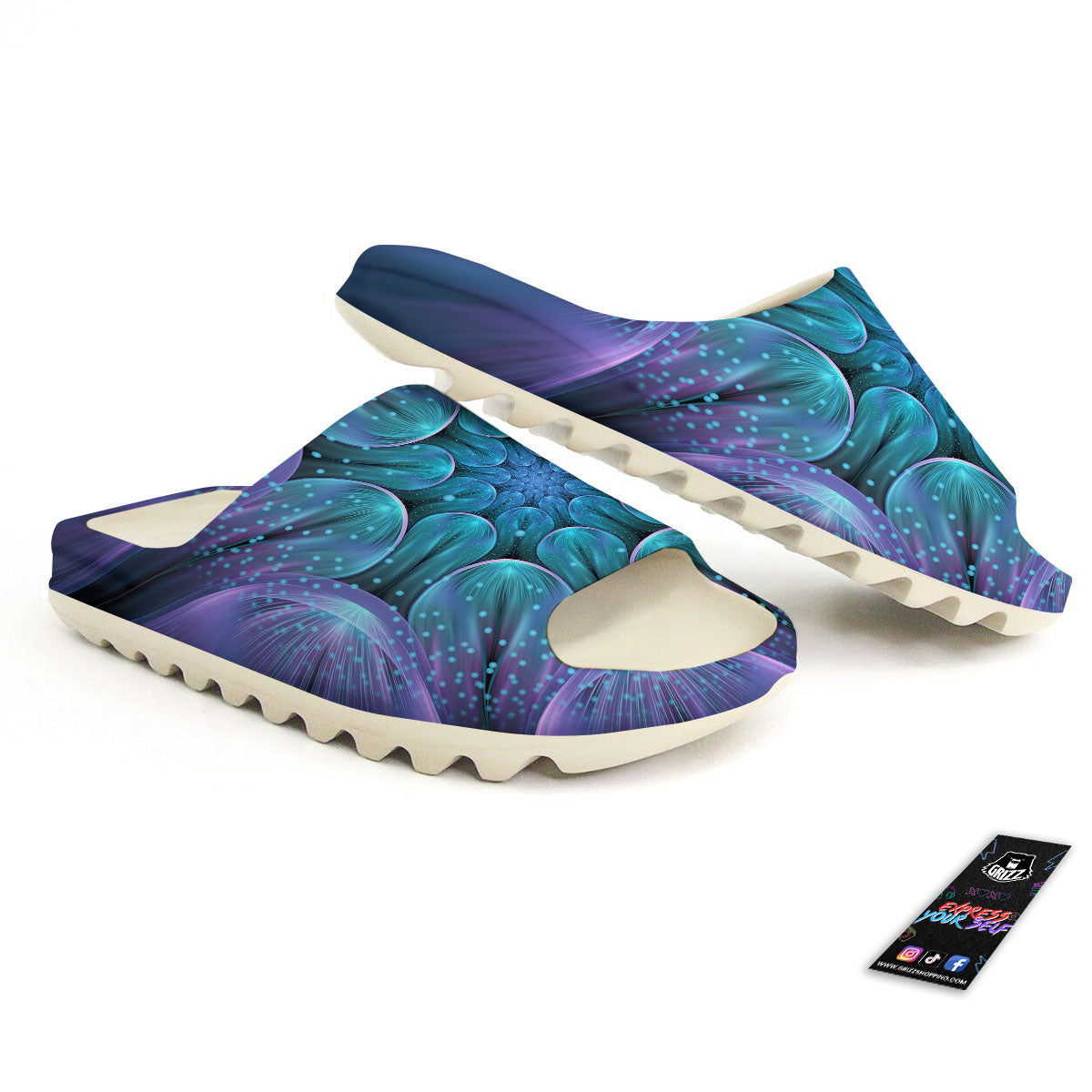 Kaleidoscope Sparkle Print Sandals-grizzshop