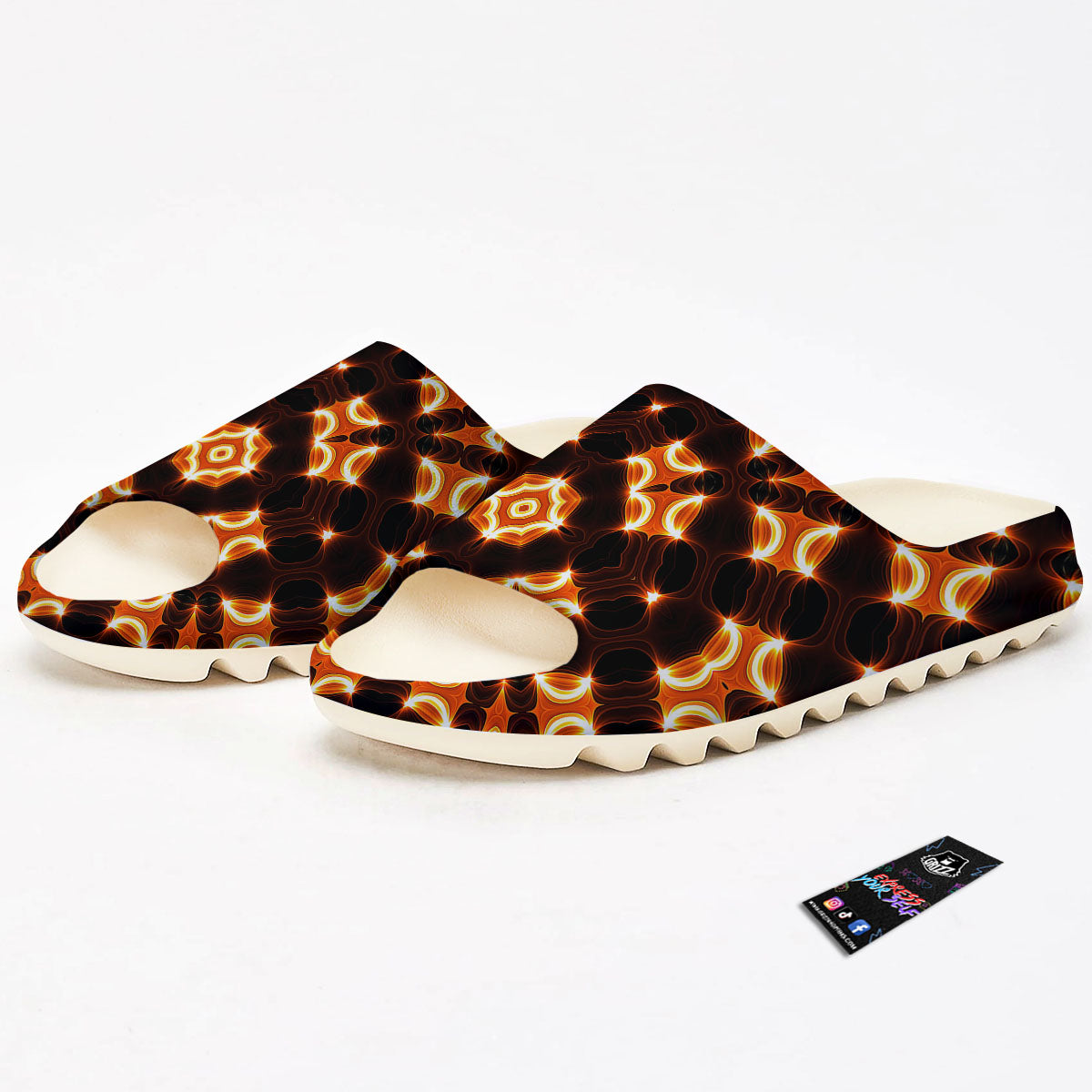 Kaleidoscope Spot Yellow Print Sandals-grizzshop
