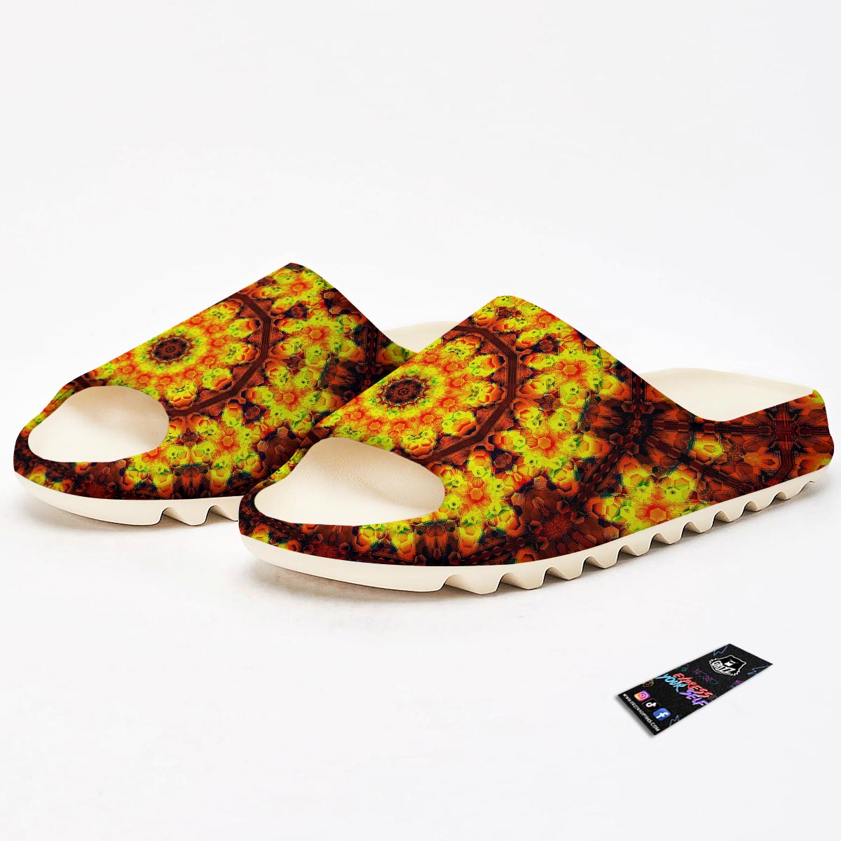 Kaleidoscope Sun Fire Print Sandals-grizzshop