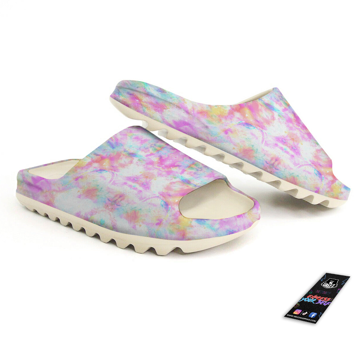 Kaleidoscope Tie Dye Pastel Print Pattern Sandals-grizzshop