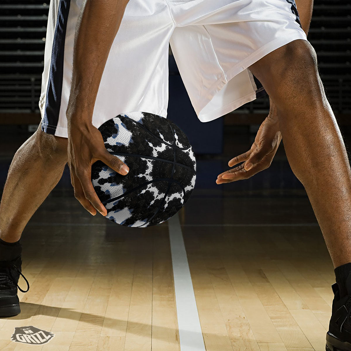 Kaleidoscope White And Black Print Basketball