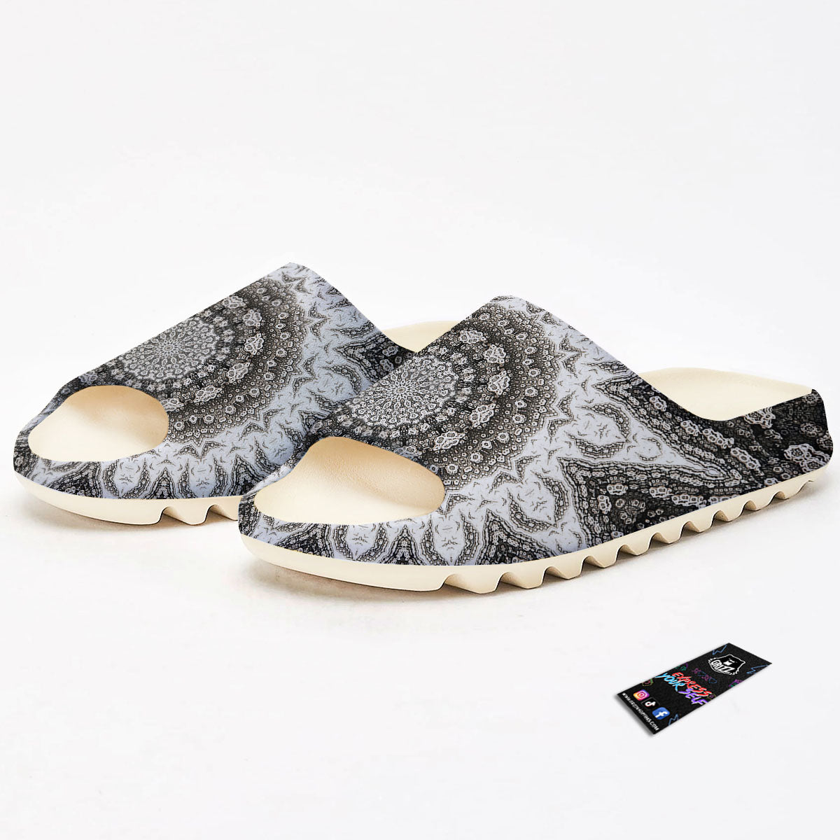 Kaleidoscope White Print Sandals-grizzshop