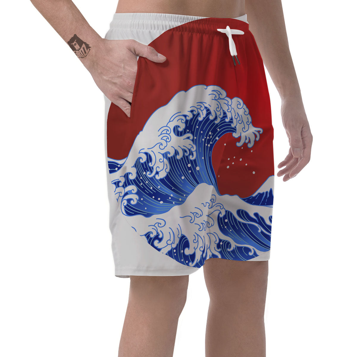 Kanagawa Wave Japanese Print Men's Shorts-grizzshop