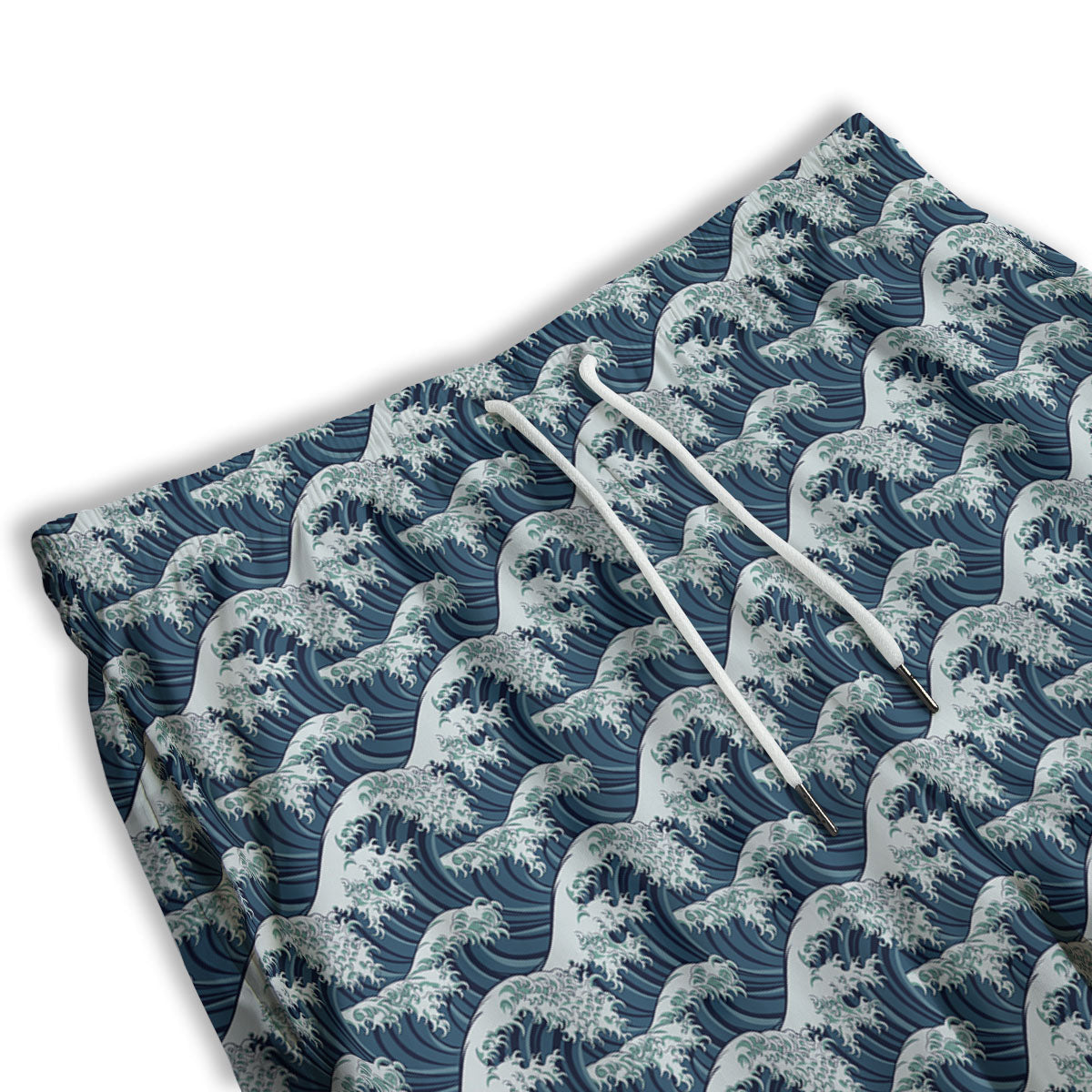 Kanagawa Wave Japanese Print Pattern Men's Athletic Shorts