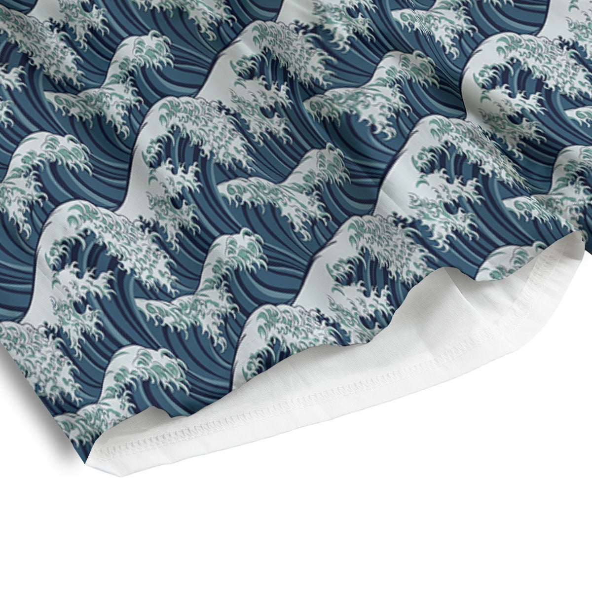 Kanagawa Wave Japanese Print Pattern Men's Athletic Shorts
