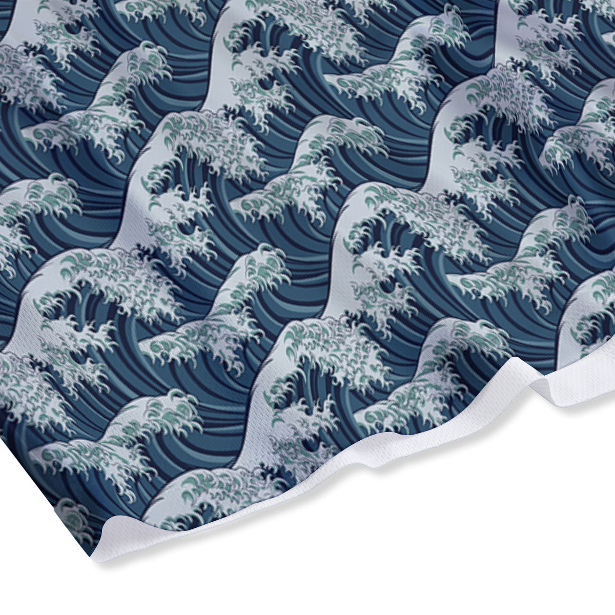 Kanagawa Wave Japanese Print Pattern Mesh Shorts