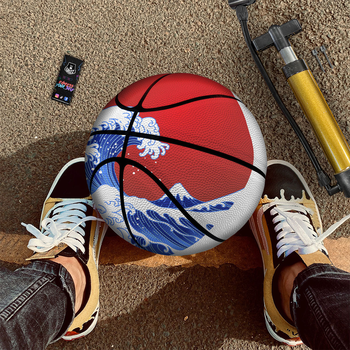Kanagawa Wave Japanese Print Basketball