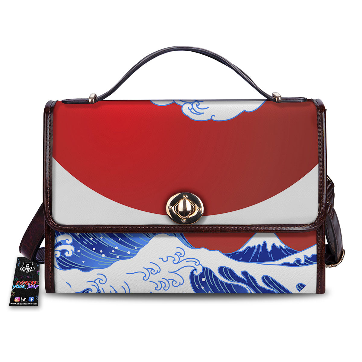 Kanagawa Wave Japanese Print Women's Satchel Bag