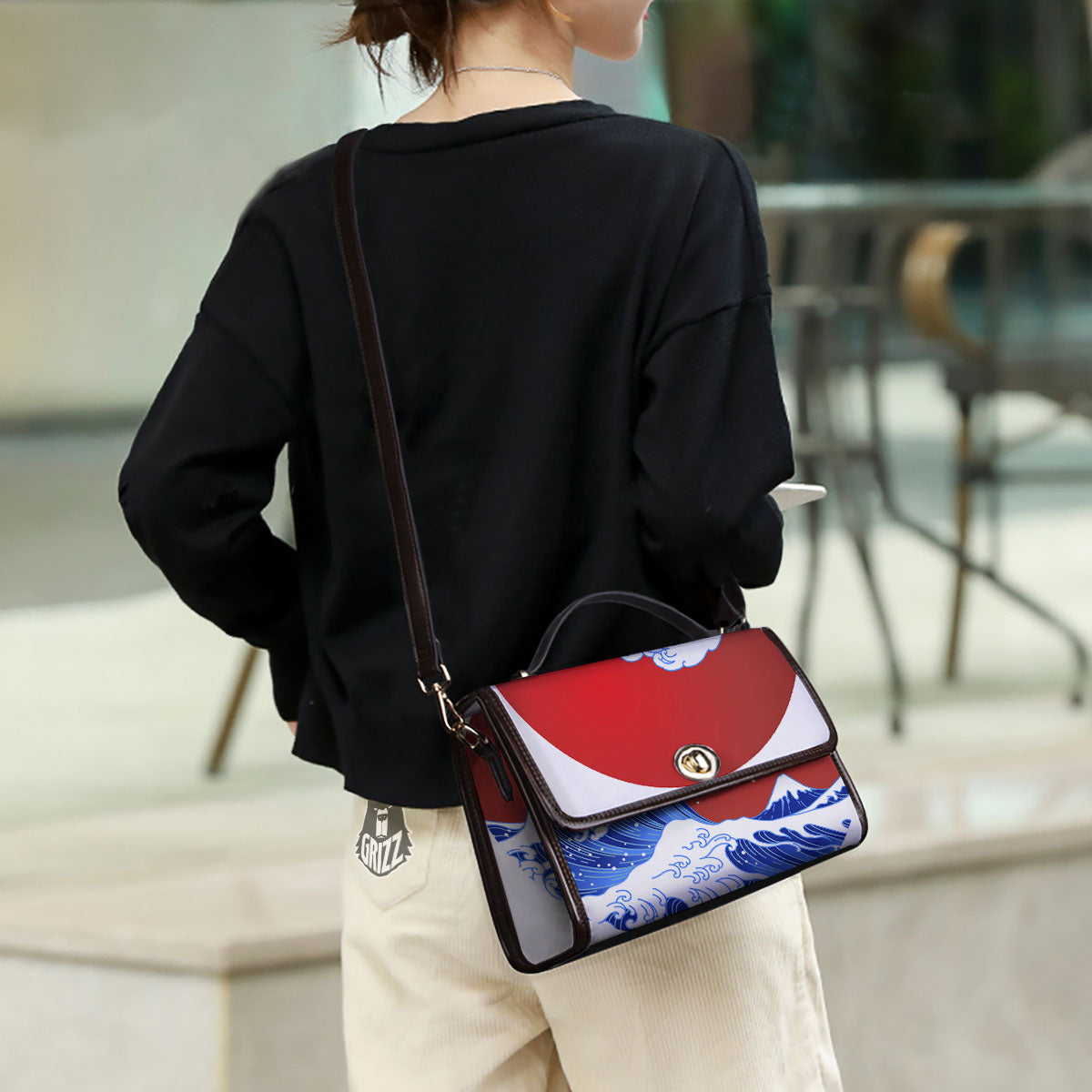 Kanagawa Wave Japanese Print Women's Satchel Bag