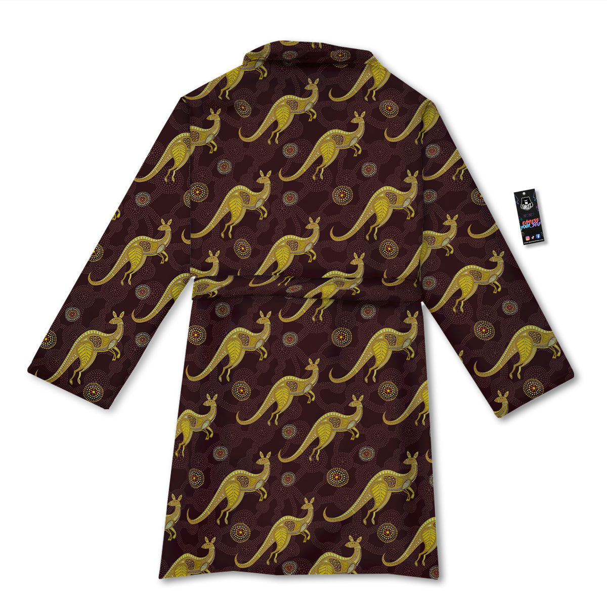 Kangaroo Aboriginal Print Pattern Bathrobe-grizzshop