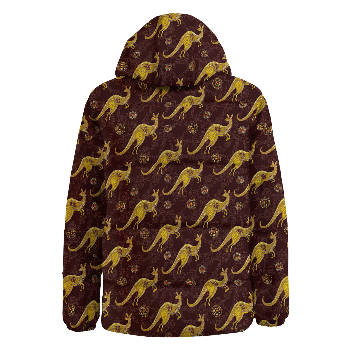 Kangaroo Aboriginal Print Pattern Down Jacket-grizzshop