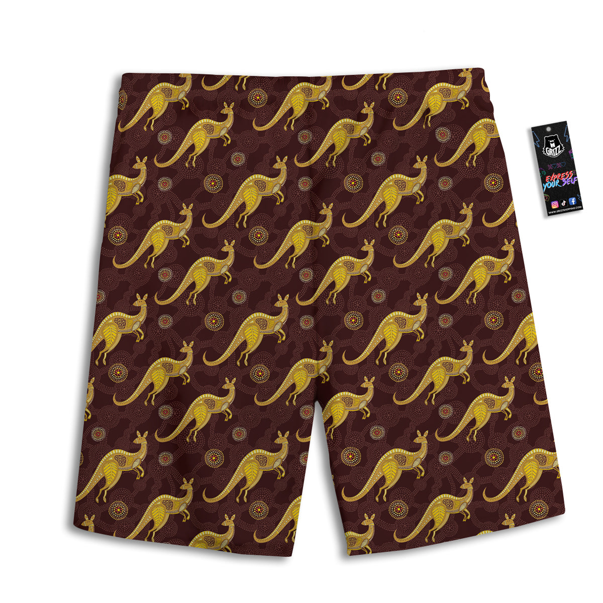 Kangaroo Aboriginal Print Pattern Men's Athletic Shorts