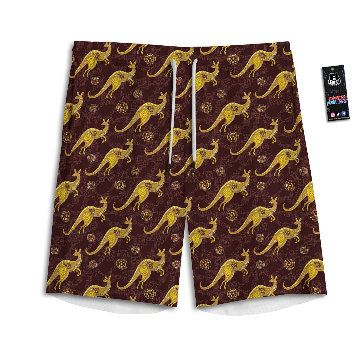 Kangaroo Aboriginal Print Pattern Men's Athletic Shorts