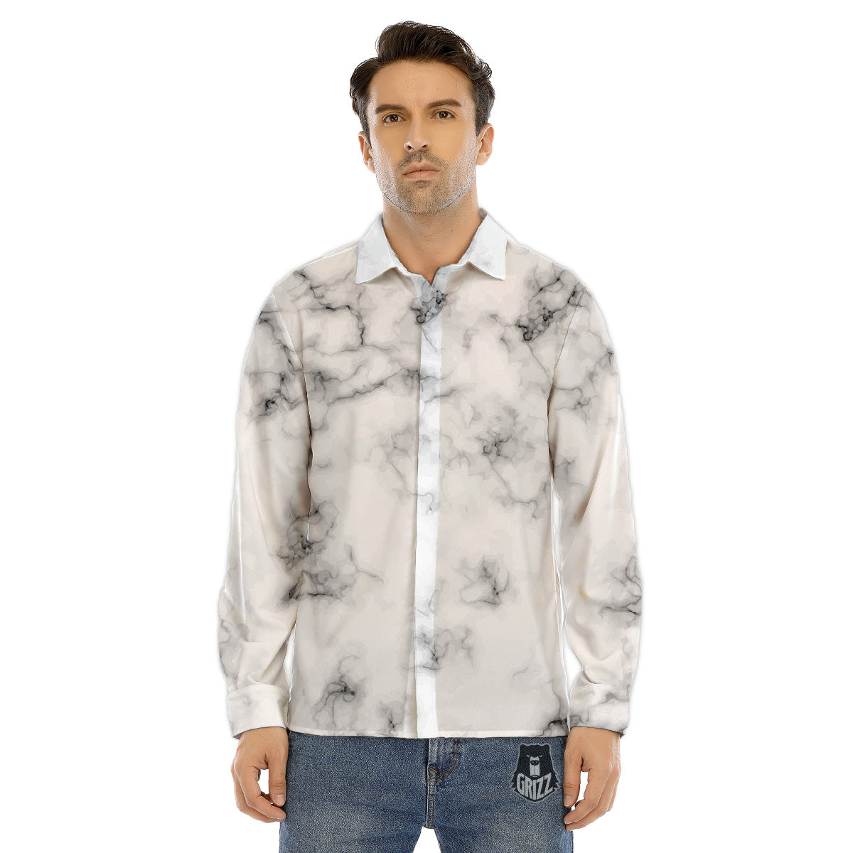 Kangaroo Aboriginal Print Pattern Men's Dress Shirts-grizzshop