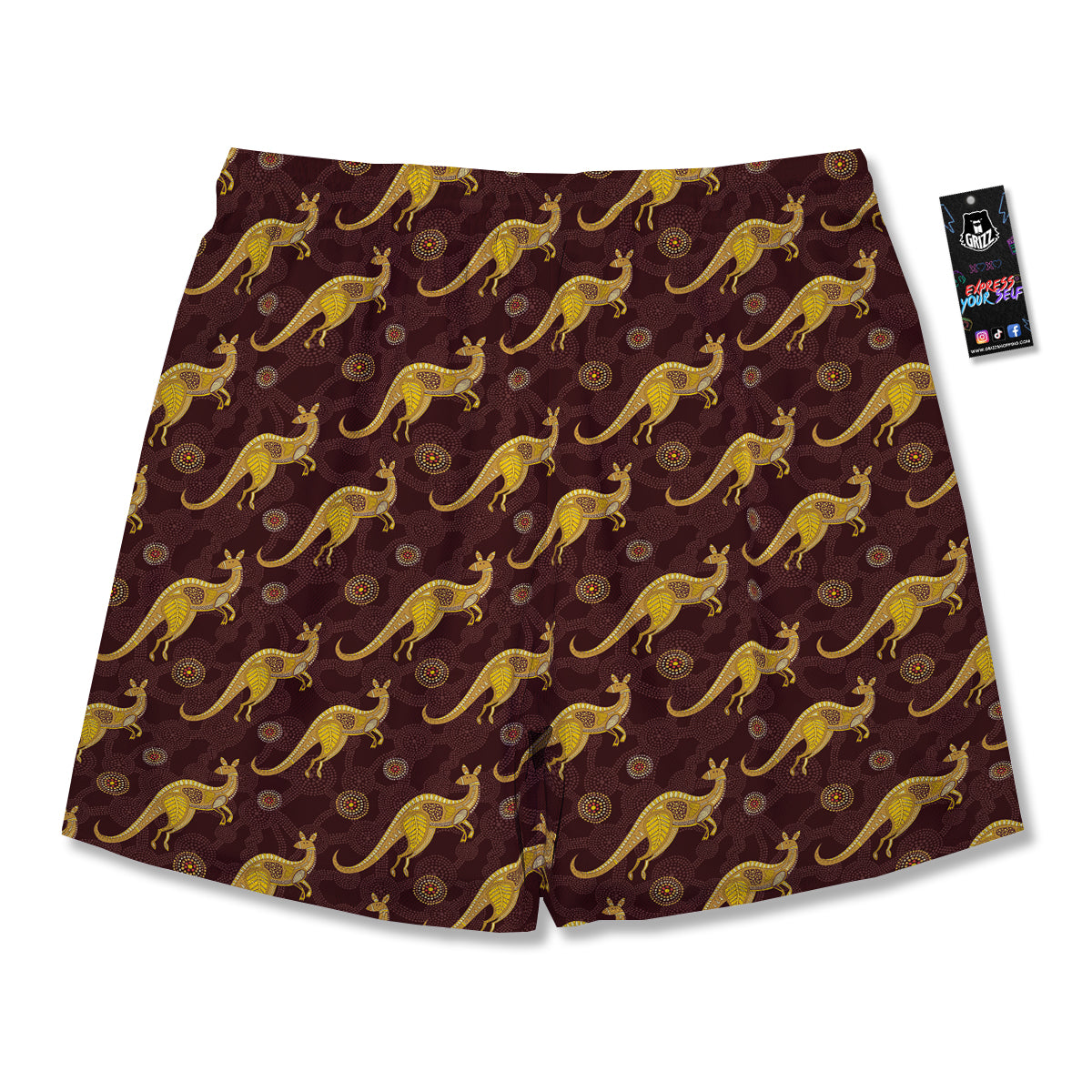 Kangaroo Aboriginal Print Pattern Men's Running Shorts-grizzshop