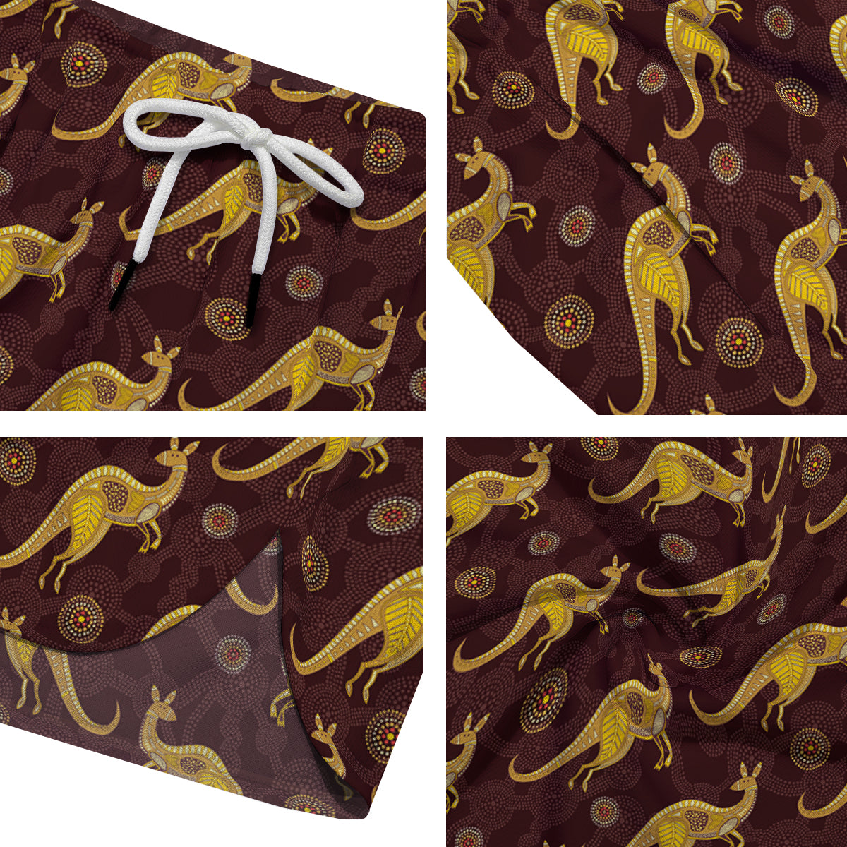 Kangaroo Aboriginal Print Pattern Men's Running Shorts-grizzshop