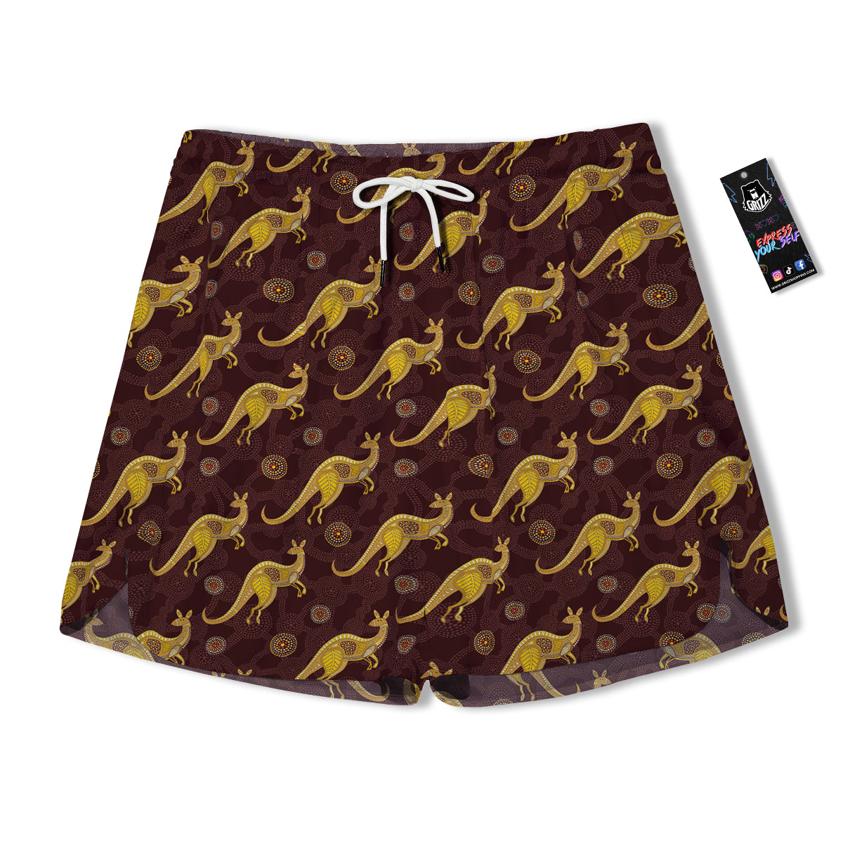 Kangaroo Aboriginal Print Pattern Men's Running Shorts-grizzshop