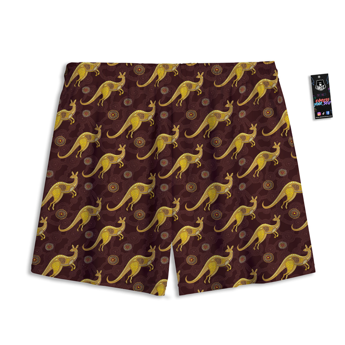 Lotus Om Gold Print Mesh Shorts