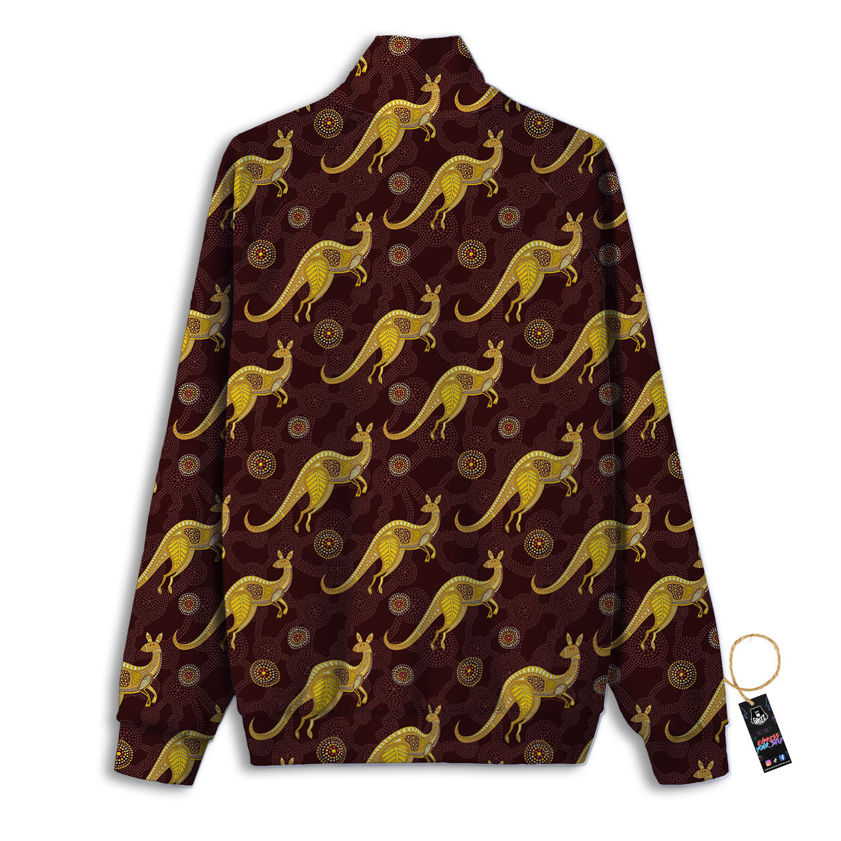 Kangaroo Aboriginal Print Pattern Track Jacket-grizzshop