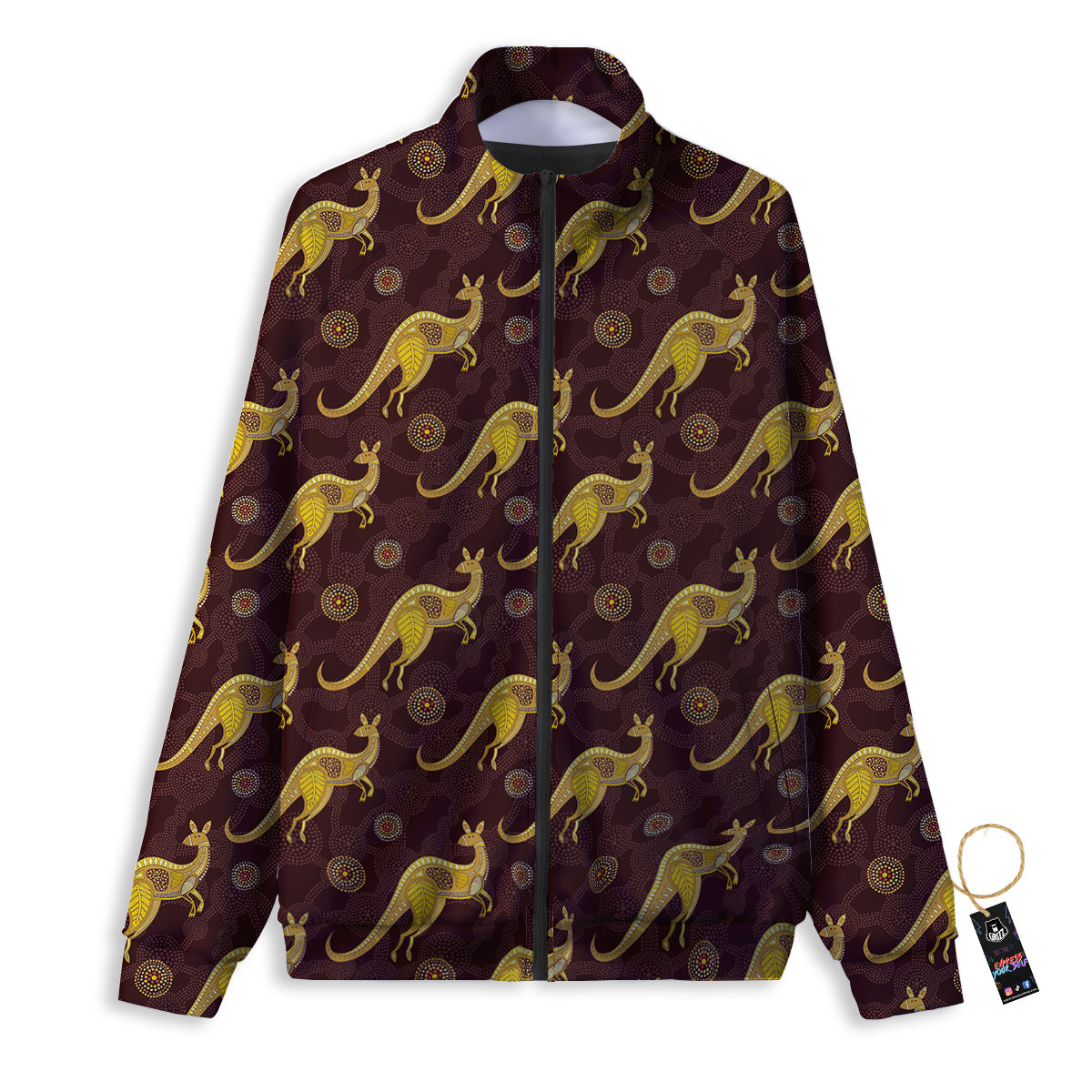 Kangaroo Aboriginal Print Pattern Track Jacket-grizzshop