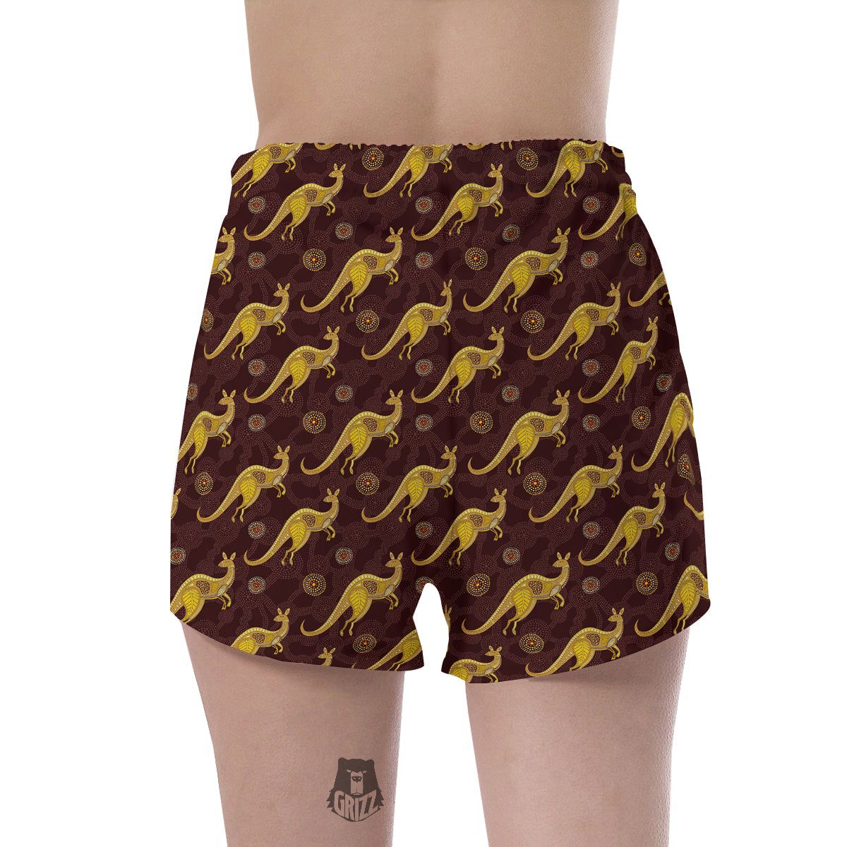 Kangaroo Aboriginal Print Pattern Women's Shorts-grizzshop