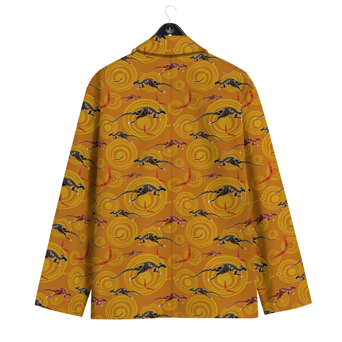 Kangaroo And Boomerang Aboriginal Print Men's Sport Coat-grizzshop