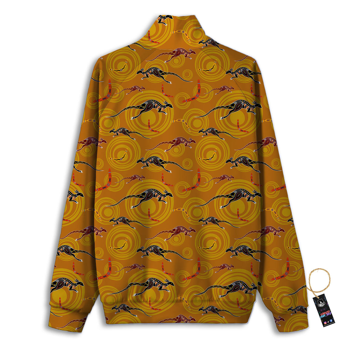 Kangaroo And Boomerang Aboriginal Print Track Jacket-grizzshop