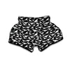 Kangaroo Black And White Print Pattern Muay Thai Boxing Shorts-grizzshop