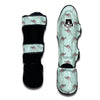 Kangaroo Blue And White Dot Print Pattern Muay Thai Shin Guards-grizzshop