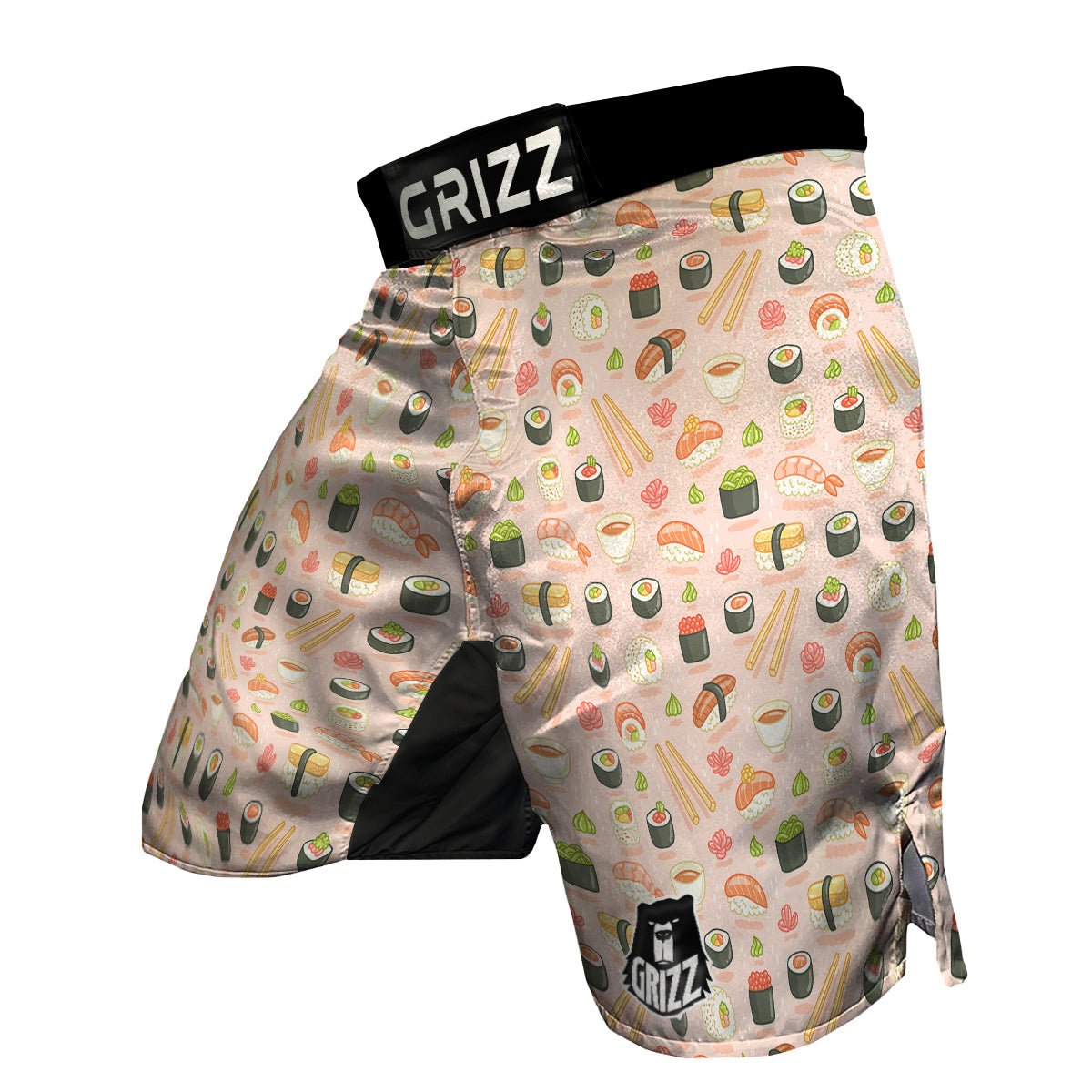 Kawaii Sushi Pattern Print MMA Shorts-grizzshop