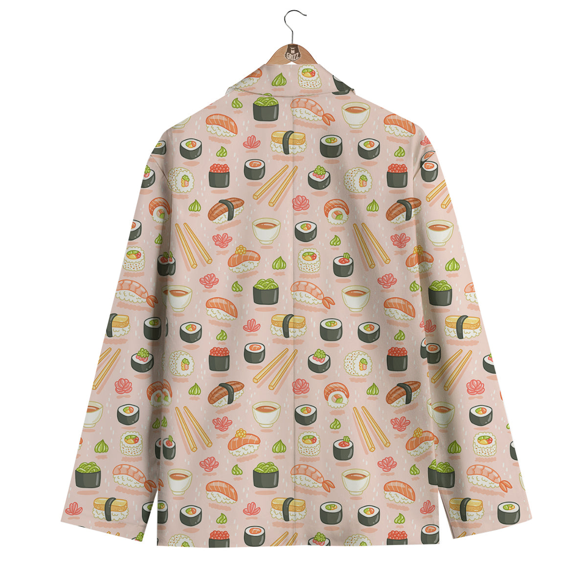 Kawaii Sushi Pattern Print Men's Blazer-grizzshop