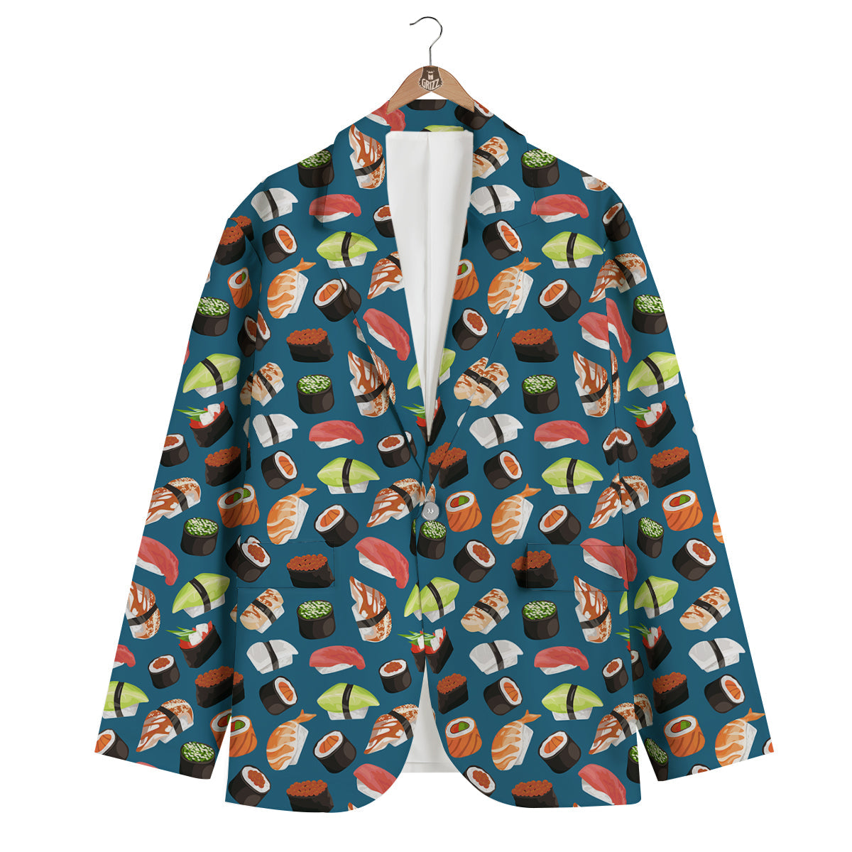Kawaii Sushi Print Pattern Men's Blazer-grizzshop