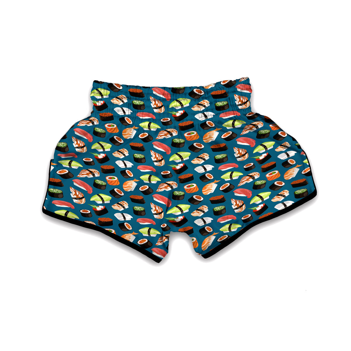 Kawaii Sushi Print Pattern Muay Thai Boxing Shorts-grizzshop