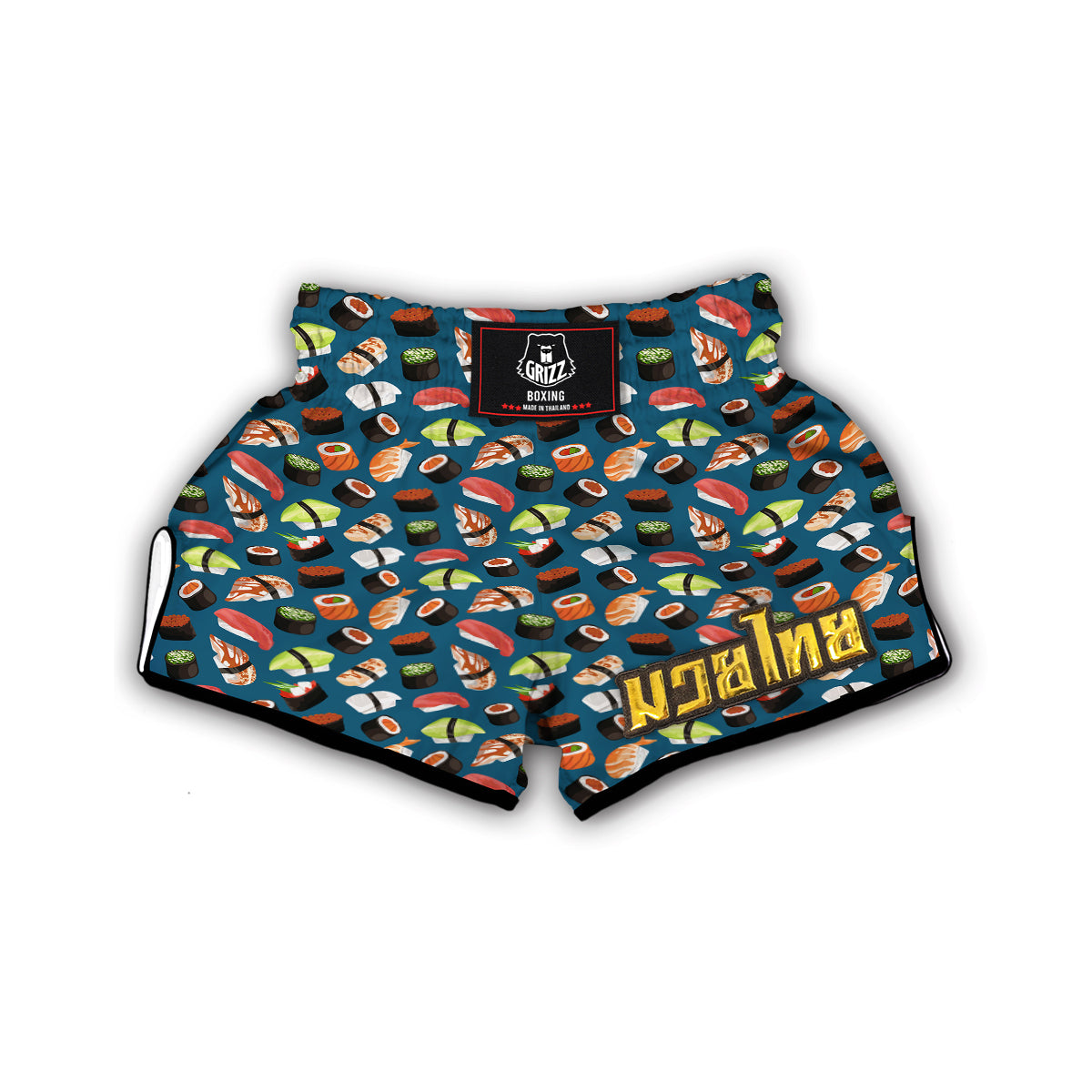Kawaii Sushi Print Pattern Muay Thai Boxing Shorts-grizzshop