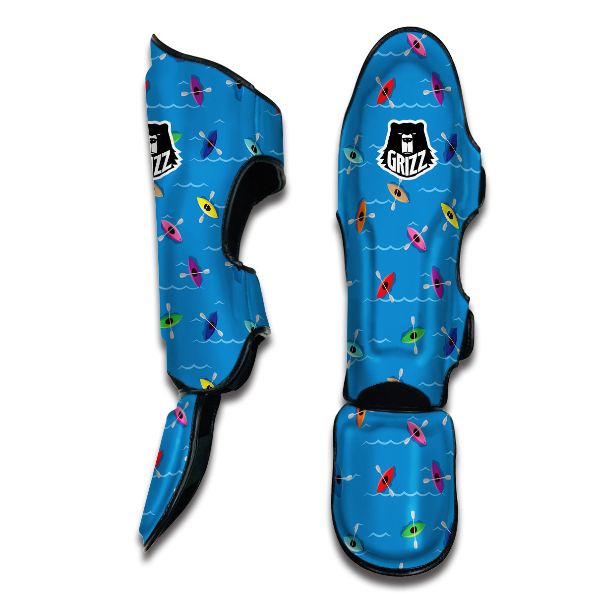 Kayak Colorful Print Pattern Muay Thai Shin Guards-grizzshop