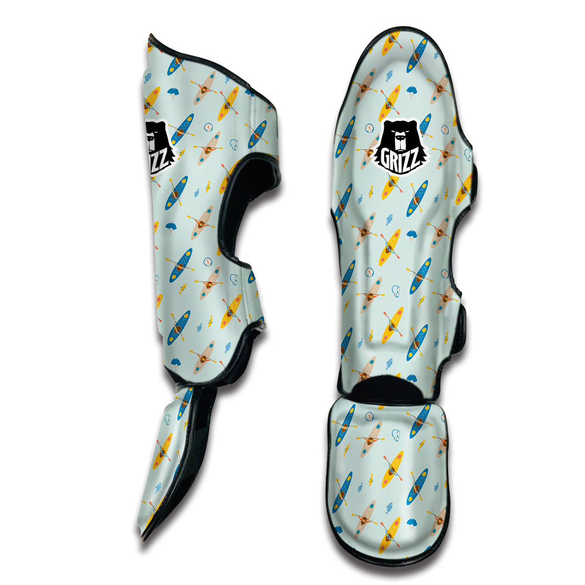 Kayak Sport Print Pattern Muay Thai Shin Guards-grizzshop